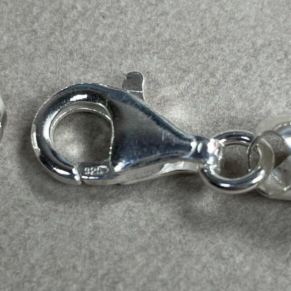 Men’s Solid 925 Sterling Box Link Chain Bracelet - Picture 8 of 9